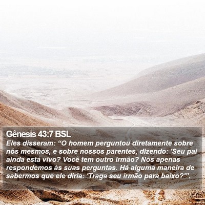 Gênesis 43:7 BSL Bible Verse Image