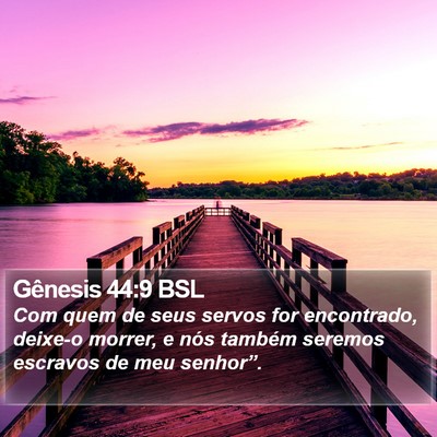 Gênesis 44:9 BSL Bible Verse Image