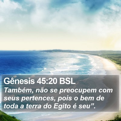 Gênesis 45:20 BSL Bible Verse Image