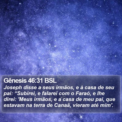 Gênesis 46:31 BSL Bible Verse Image