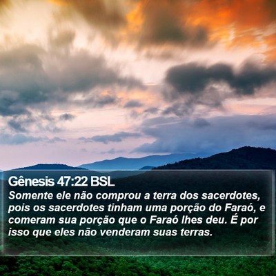 Gênesis 47:22 BSL Bible Verse Image