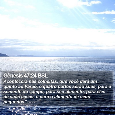 Gênesis 47:24 BSL Bible Verse Image