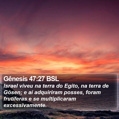 Gênesis 47:27 BSL Bible Verse Image