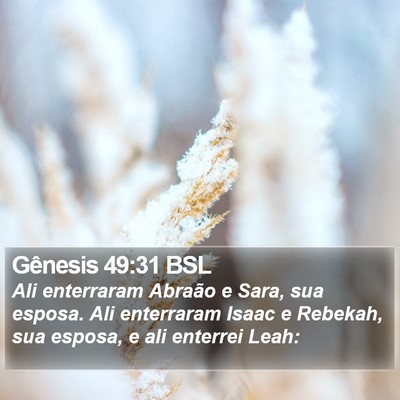 Gênesis 49:31 BSL Bible Verse Image