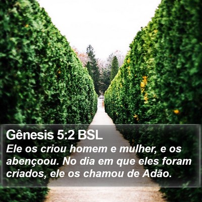 Gênesis 5:2 BSL Bible Verse Image