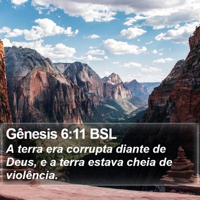 Gênesis 6:11 BSL Bible Verse Image