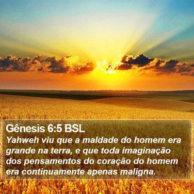 Gênesis 6:5 BSL Bible Verse Image
