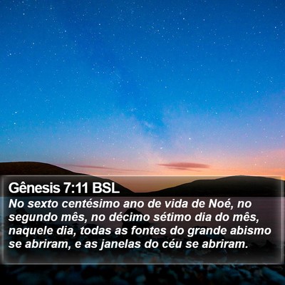 Gênesis 7:11 BSL Bible Verse Image