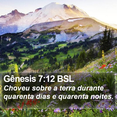 Gênesis 7:12 BSL Bible Verse Image