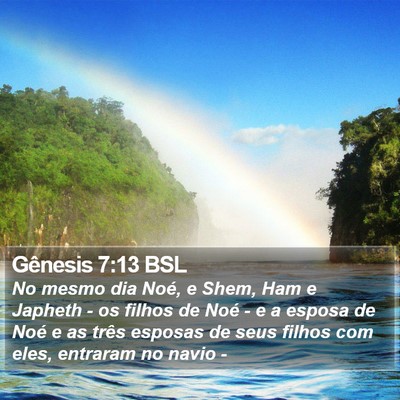 Gênesis 7:13 BSL Bible Verse Image