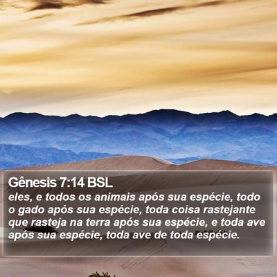 Gênesis 7:14 BSL Bible Verse Image