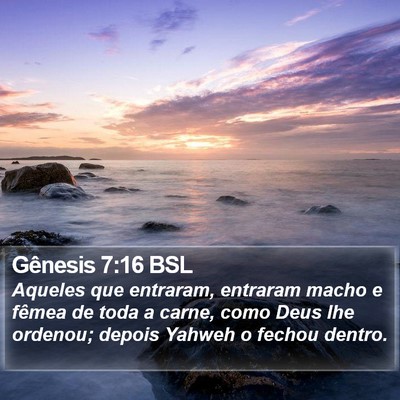 Gênesis 7:16 BSL Bible Verse Image