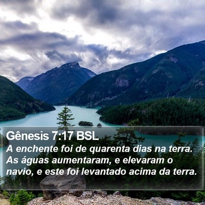 Gênesis 7:17 BSL Bible Verse Image