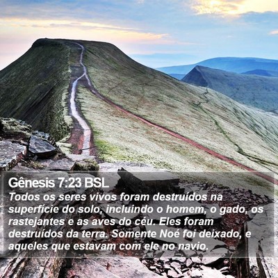 Gênesis 7:23 BSL Bible Verse Image