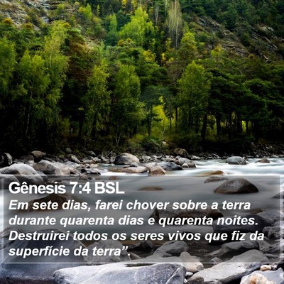 Gênesis 7:4 BSL Bible Verse Image