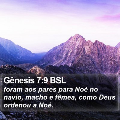 Gênesis 7:9 BSL Bible Verse Image