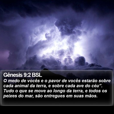 Gênesis 9:2 BSL Bible Verse Image