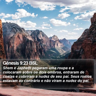 Gênesis 9:23 BSL Bible Verse Image