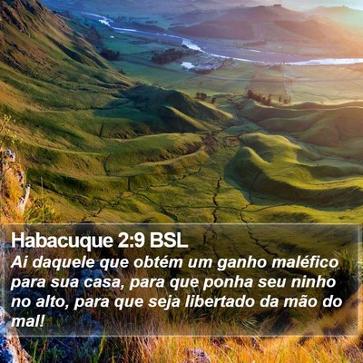 Habacuque 2:9 BSL Bible Verse Image