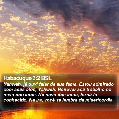 Habacuque 3:2 BSL Bible Verse Image