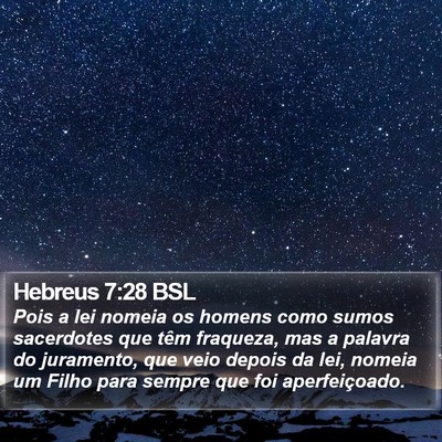Hebreus 7:28 BSL Bible Verse Image