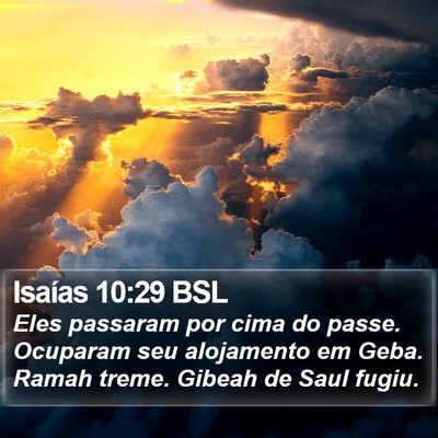 Isaías 10:29 BSL Bible Verse Image