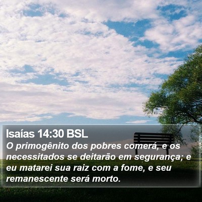Isaías 14:30 BSL Bible Verse Image