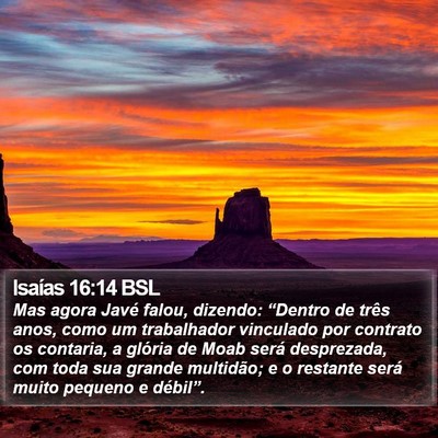 Isaías 16:14 BSL Bible Verse Image