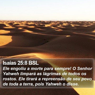 Isaías 25:8 BSL Bible Verse Image