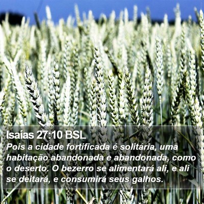 Isaías 27:10 BSL Bible Verse Image