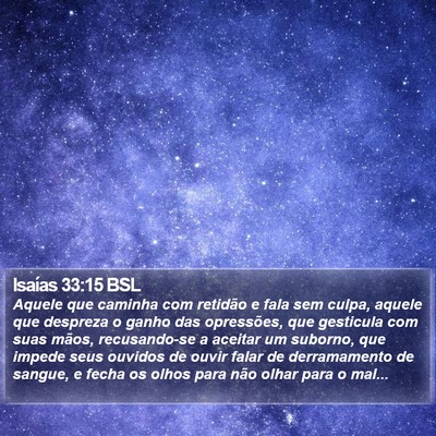 Isaías 33:15 BSL Bible Verse Image