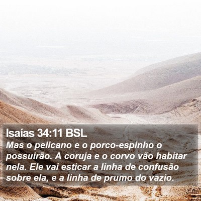 Isaías 34:11 BSL Bible Verse Image