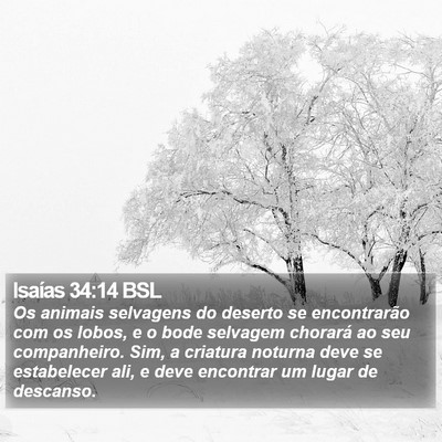 Isaías 34:14 BSL Bible Verse Image