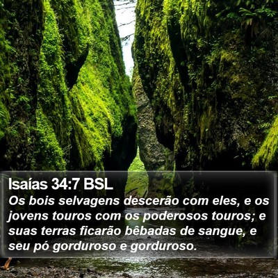 Isaías 34:7 BSL Bible Verse Image