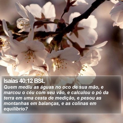 Isaías 40:12 BSL Bible Verse Image