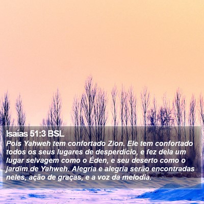 Isaías 51:3 BSL Bible Verse Image