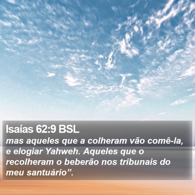 Isaías 62:9 BSL Bible Verse Image