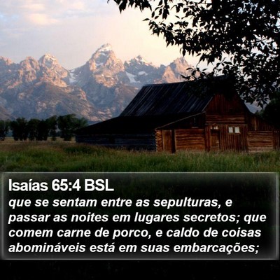 Isaías 65:4 BSL Bible Verse Image