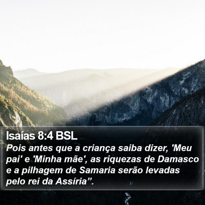 Isaías 8:4 BSL Bible Verse Image