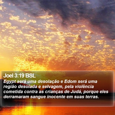 Joel 3:19 BSL Bible Verse Image