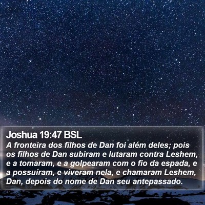 Joshua 19:47 BSL Bible Verse Image
