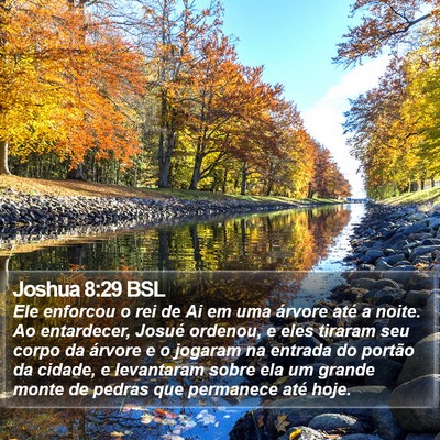 Joshua 8:29 BSL Bible Verse Image