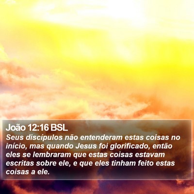 João 12:16 BSL Bible Verse Image