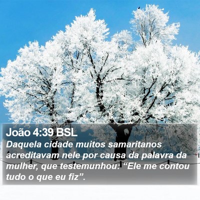 João 4:39 BSL Bible Verse Image