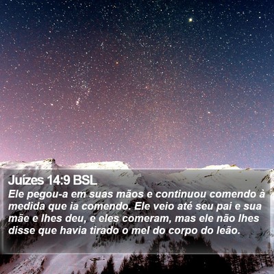 Juízes 14:9 BSL Bible Verse Image