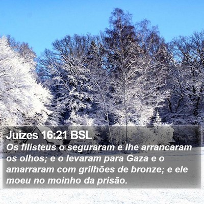 Juízes 16:21 BSL Bible Verse Image