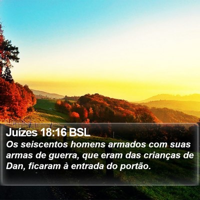 Juízes 18:16 BSL Bible Verse Image