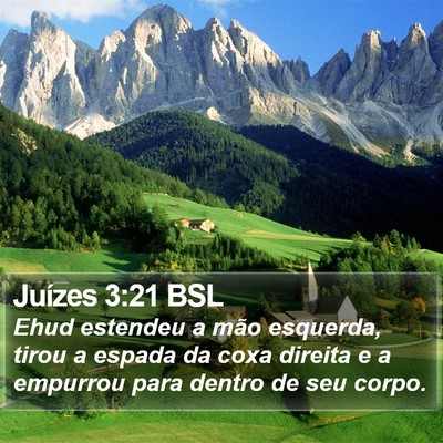 Juízes 3:21 BSL Bible Verse Image