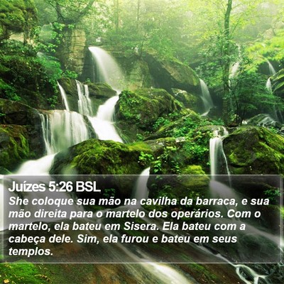 Juízes 5:26 BSL Bible Verse Image