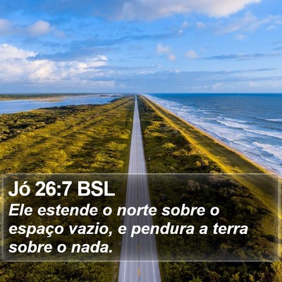 Jó 26:7 BSL Bible Verse Image